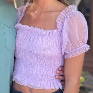 Purple tulle top